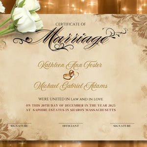 Moderne Heiratsurkunde, Digitale personalisierte Vorlage, Elegante Hochzeitsurkunde, Einzigartiges Hochzeitsgeschenk