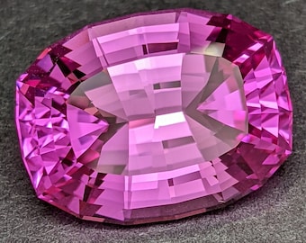 Cojín antiguo de piedras preciosas sueltas cortadas con precisión cultivadas en laboratorio de zafiro rosa de 22,7 quilates
