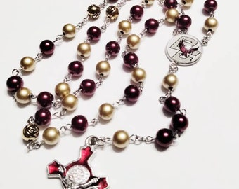 Boston College fan rosary!  Hand-crafted.