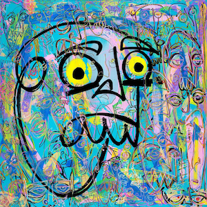 12x12&quot; Neo-Expressionist Giclée Art Print – Colorful Abstract Urban Graffiti Style – Modern Wall Decor