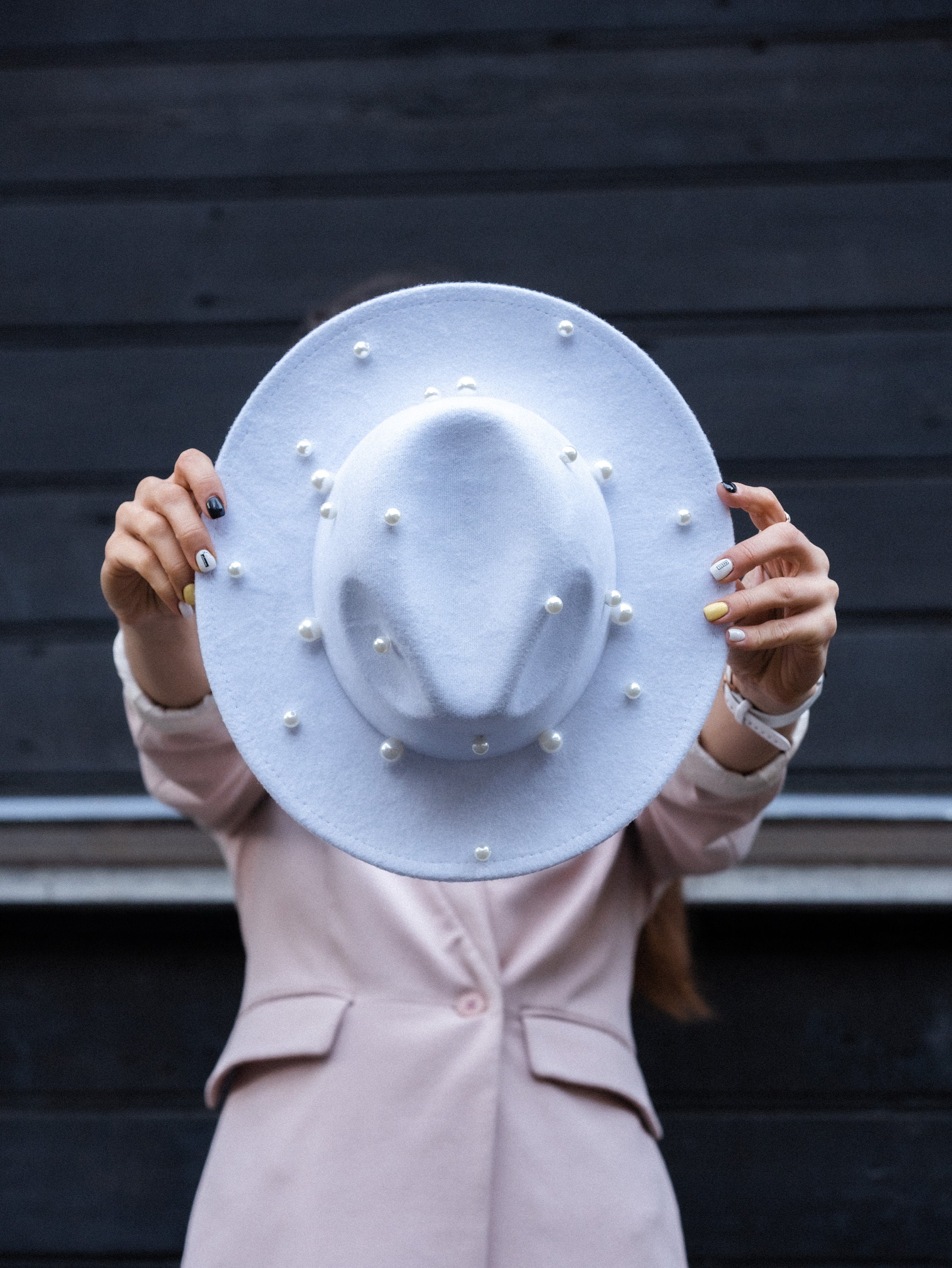 White Hat With Pearls, Wedding Fedora Hat, Bride to Be - Etsy display picture 2