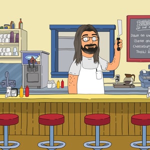 Custom Bob's burger Personalized Portrait. Perfect Gift For Your Loved Ones!