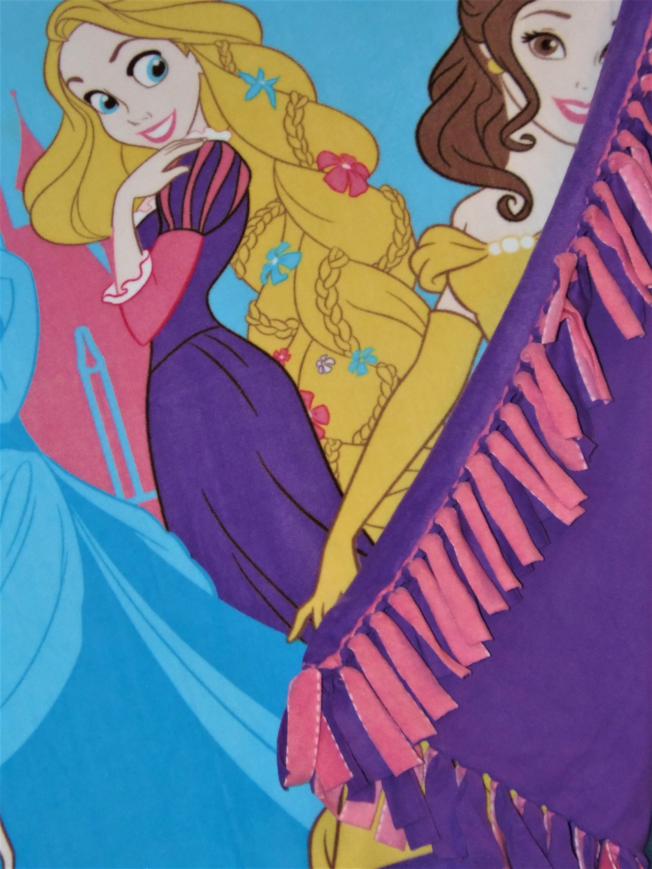 Wishes Come True, Believe in Your Dreams Disney Princesses Cendrillon,  Rapunzel, et Belle Fleece Tie Blanket -  France