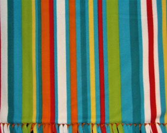 Cabana Beach with Orange fleece tie blanket