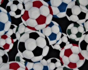 Soccer Balls fleece tie blanket