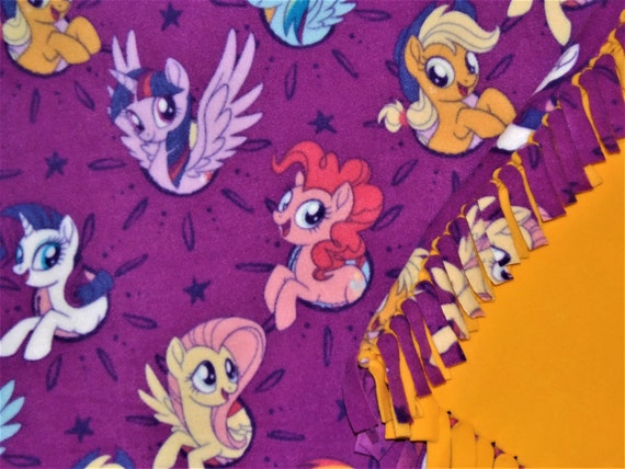 My Little Pony Rarity Twilight Sparkle Applejack Rainbow Dash and Pinky Pie Fleece Tie Blanket Etsy