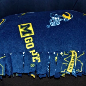 Michigan Wolverine fleece tie pillow