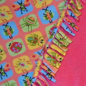 All Things Bugs Fleece tie blanket