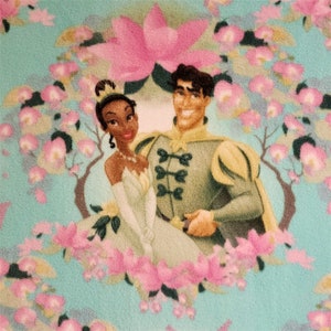Princess Tiana & Prince Naveen Large fleece tie blanket