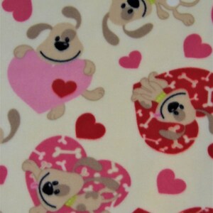 Dogs with Loving Hearts fleece tie blanket