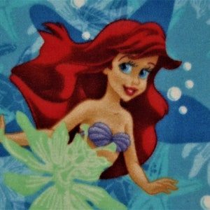Ariel Under the Sea with Starfish fleece tie blanket
