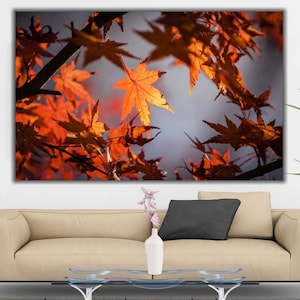 Herbst Druck Leinwand | Herbst Dekor, Herbst Wand Kunst, Bäume Wand Kunst, Herbst Wand Kunst, Natur Wand Kunst, große Leinwand Dekor GERAHMT