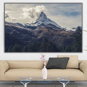 Mountain Canvas Art | Landscape Print, Mountain Wall Art, Snow Mountain Decor, Mountain Wall Decor, Landscape Home Decor, Travel Wall Art