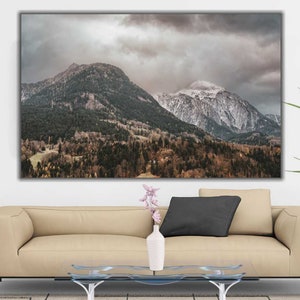 Mountain Canvas Art | Mountain Wall Art, Snow Mountain Decor, Mountain Wall Decor, Landscape Home Decor, Travel Wall Art
