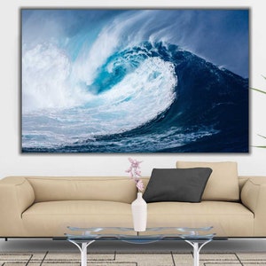 Ocean Waves Canvas Print | Surf Decor, Ocean Wall Art, Sea Wave Wall Art, Blue Water Canvas Print, Wave Canvas Print, Wave Print