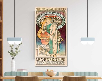 Alphonse Maria Mucha - La Samaritaine (1898) Canvas Art, Art Nouveau Canvas, Zodiac Art, Art Nouveau Print, Reproduction Canvas Home Decor