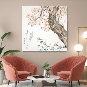 Katsushika Hokusai - Cherry Tree Canvas Art Print, Japanese Art, Japanese Cherry Blossom, Hokusai Wall Art, Japanese Flower Art, Asian Art