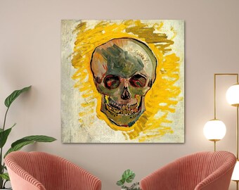 Skull (1887) by Vincent Van Gogh Canvas Art, Expressionism Art, Skull Wall Art, Vintage Skull Print, Vanitas Art, Reproduction Canvas Print