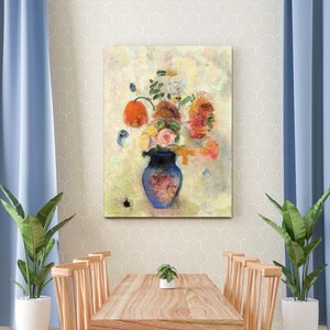 Odilon Redon - Gran jarrón con flores, lienzo impreso, lienzo de flores, bodegón, impresión artística de Odilon Redon, reproducción de lienzo impreso