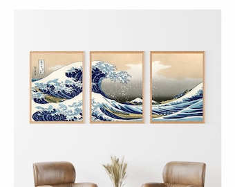 Hokusai Wave Poster Set – Japanese Art Prints, Ukiyo-e Style