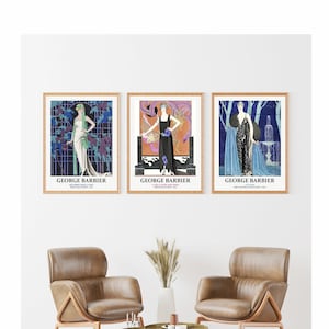 George Barbier Art Prints: Vintage Fashion Poster Set of 3