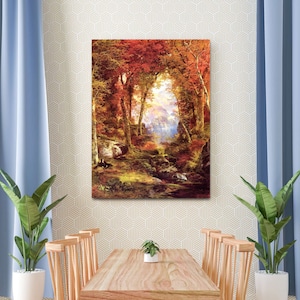 Thomas Moran - Under the Trees Canvas Art, Landscape Art, Landscape Canvas, Pastoral Wall Art, Romanticism Art, Reproduction Canvas Print