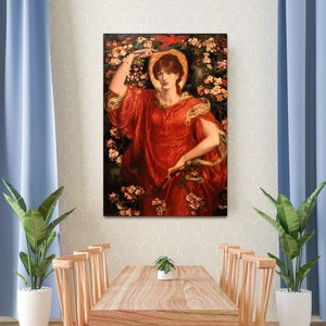 Dante Gabriel Rossetti - A Vision of Fiammetta Canvas Art, Pre-Raphaelite Art, Romanticism Art, Reproduction Canvas Print, Modern Art