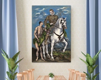 El Greco - Saint Martin and the Beggar Canvas Art, Religious Wall Decor