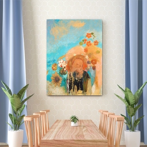 Odilon Redon - Evocation of Roussel 1912 Canvas Art, Flower Painting, Odilon Redon Wall Art, Reproduction Canvas Art, Modern Home Decor