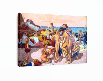 Maurice Denis - Bacchus and Ariadne Canvas, Mythology Sea Art, Landscape Wall Decor