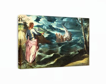 Jacobo Tintoretto - Christ at the Sea of Galilee Canvas Art, Jesus Christ Canvas, Religious Wall Art, Reproduction Canvas Art, Ready To Hang