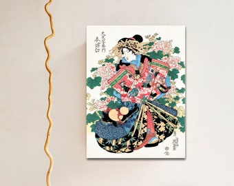 渓斎英泉による版画 1848 年、日本美術館品質の版画、浮世絵、日本の壁