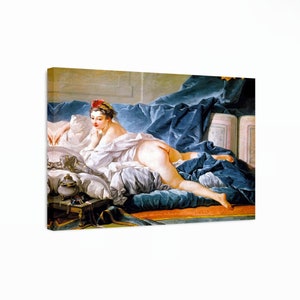 Brunette Odalisque Canvas Art: Francois Boucher Famous Painting Reproduction