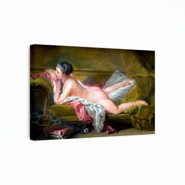 Francois Boucher - Resting Maiden Canvas Art, Famous Painting, Francois Boucher Canvas, Rococo Art, Reproduction Canvas Art, Ready To Hang!