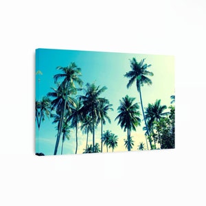 Palm Trees Canvas Art, Landscape Canvas, Nature Wall Art, Palm Trees Print, Beach House Decor, Reproduction Canvas Print, Ready To Hang!