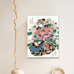 Keisai Eisen Japanese Woman Canvas Art Print: Ukiyo-e Decor