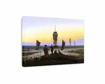 Stampa su tela di Caspar David Friedrich: Scena di spiaggia, paesaggio marino