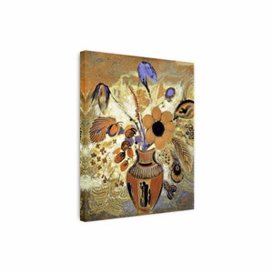 Etruscan Vase with Flowers - Odilon Redon Canvas Art, Still Life, Flower Art, Floral Decor, Flowers Painting, Reproduction Canvas Print