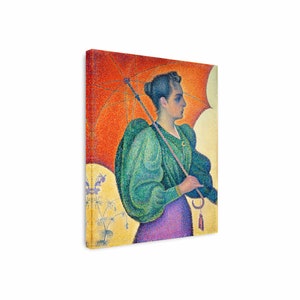 Paul Signac - Woman with a Parasol 1893 Canvas Art, Pointillism Art, Famous Painting, Paul Signac Wall Art, Reproduction Canvas Home Decor