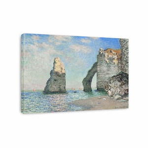 Claude Monet - Los acantilados de Étretat, arte marino, pintura famosa, arte impresionista, reproducción de arte en lienzo, decoración moderna del hogar