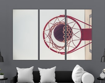Basketball Canvas Art, Modern Sports Photography Wall Art