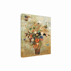 Odilon Redon - Still Life with Flowers Canvas Art, Still Life Art, Flower Wall Art,Floral Art,Famous Painting,Reproduction Canvas Home Decor