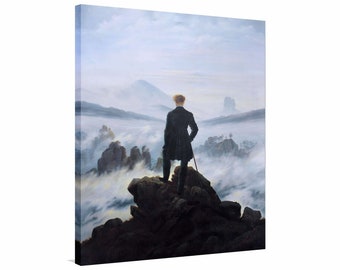 Wanderer Above the Sea of Fog Canvas Art, Caspar David Friedrich Reproduction
