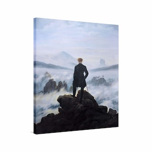 Caspar David Friedrich - Wanderer above the Sea of Fog Canvas Art,Famous Painting,Romantic Art,Exploration Canvas ,Reproduction Canvas Print