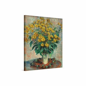 Claude Monet - Jerusalem Artichoke Flowers Canvas Wall Art,Flower Canvas, Famous Artist,Floral Decor,Monet Painting,Reproduction Canvas Art