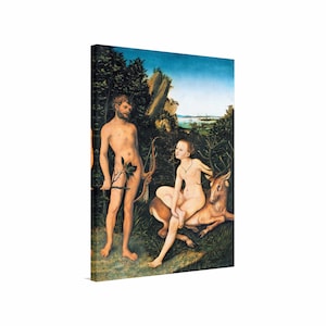 Apollo and Diana Canvas Art: Lucas Cranach Renaissance Reproduction