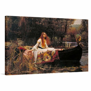 John William Waterhouse - The Lady of Shalott Canvas Art,Romanticism Art,Pre Raphaelite,Waterhouse Wall Art,Reproduction Canvas Home Decor