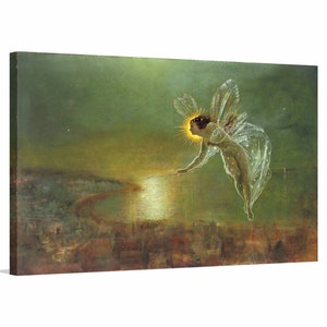 John Atkinson Grimshaw - Spirit of the Night Canvas Art,Landscape Painting,Famous Artwork,Fairy Wings Magic Pixie,Reproduction Canvas Art