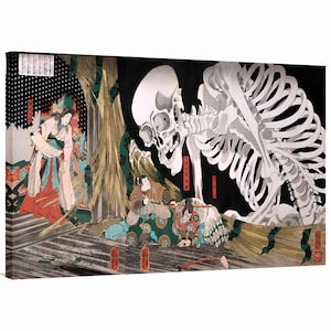Utagawa Kuniyoshi - Princess Takiyasha Summons a Skeleton to Frighten Mitsukuni Canvas Art,Japanese Wall Art, Japanese Art Print,Ukiyo-e Art