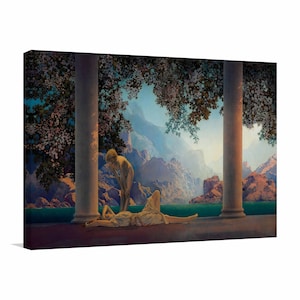 Maxfield Parrish - Daybreak 1922 Canvas Art, Famous Painting, Mythological Wall Art,Nature Art,Parrish Canvas,Reproduction Canvas Home Decor